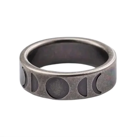 New Stainless Steel Moon Phase Band Ring Size 8 (Unisex) - Picture 4 of 4